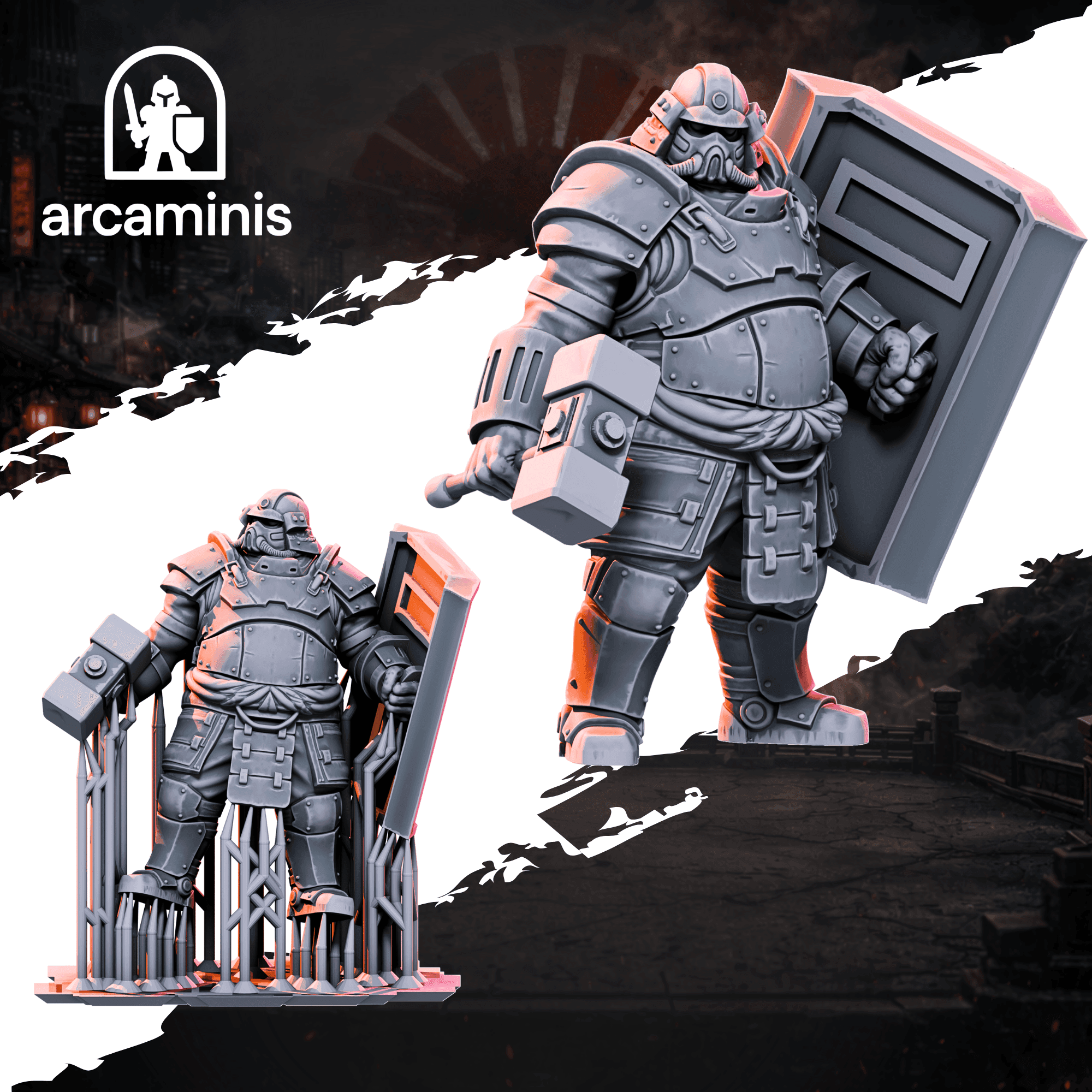 FREE SAMURAI SCI-FI Bastion Brutes Cyberpunk Japanese Army STL RPG Wargames 28mm & 32mm Pre-Supported