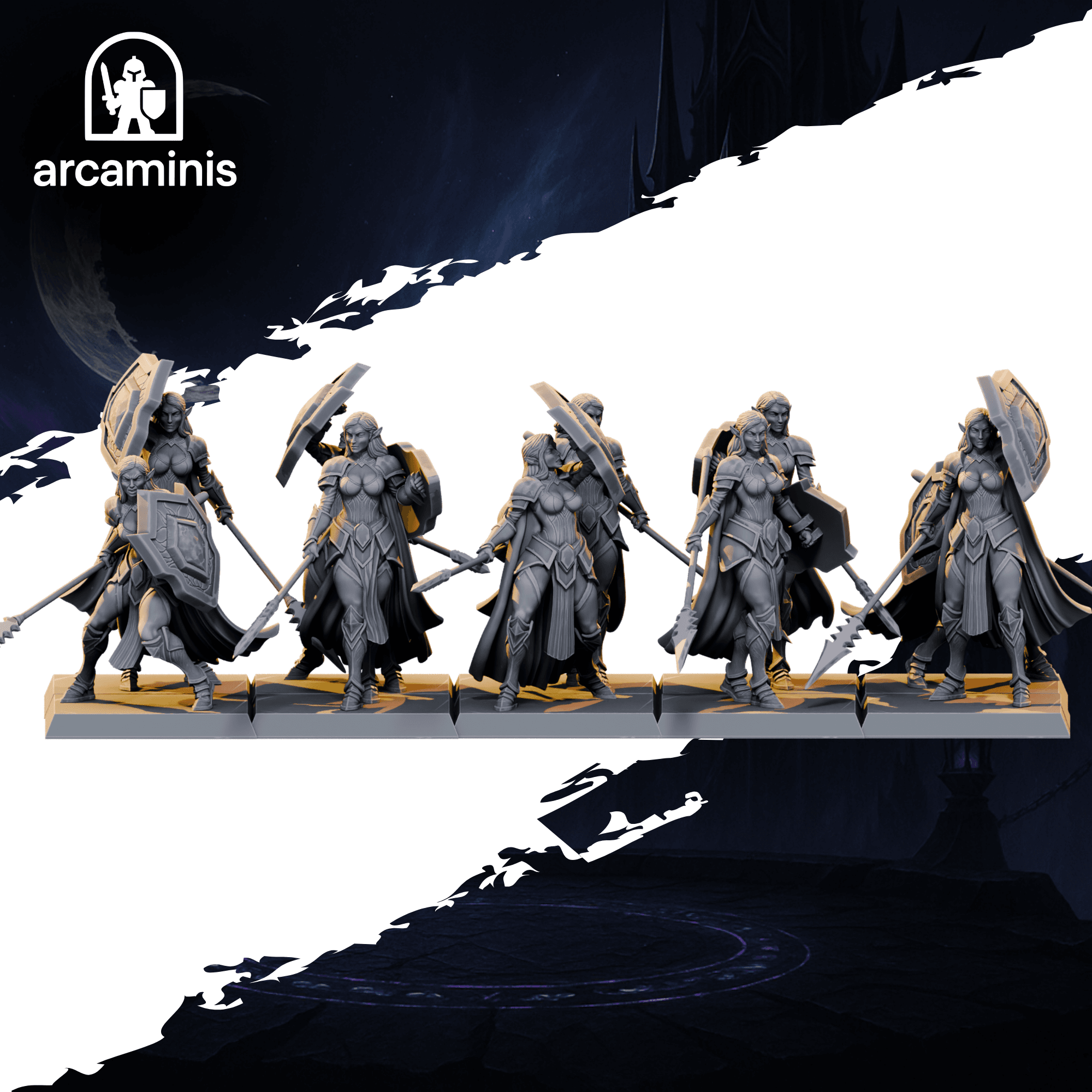 Female Dark Elf Spear & Shield Unit  #3