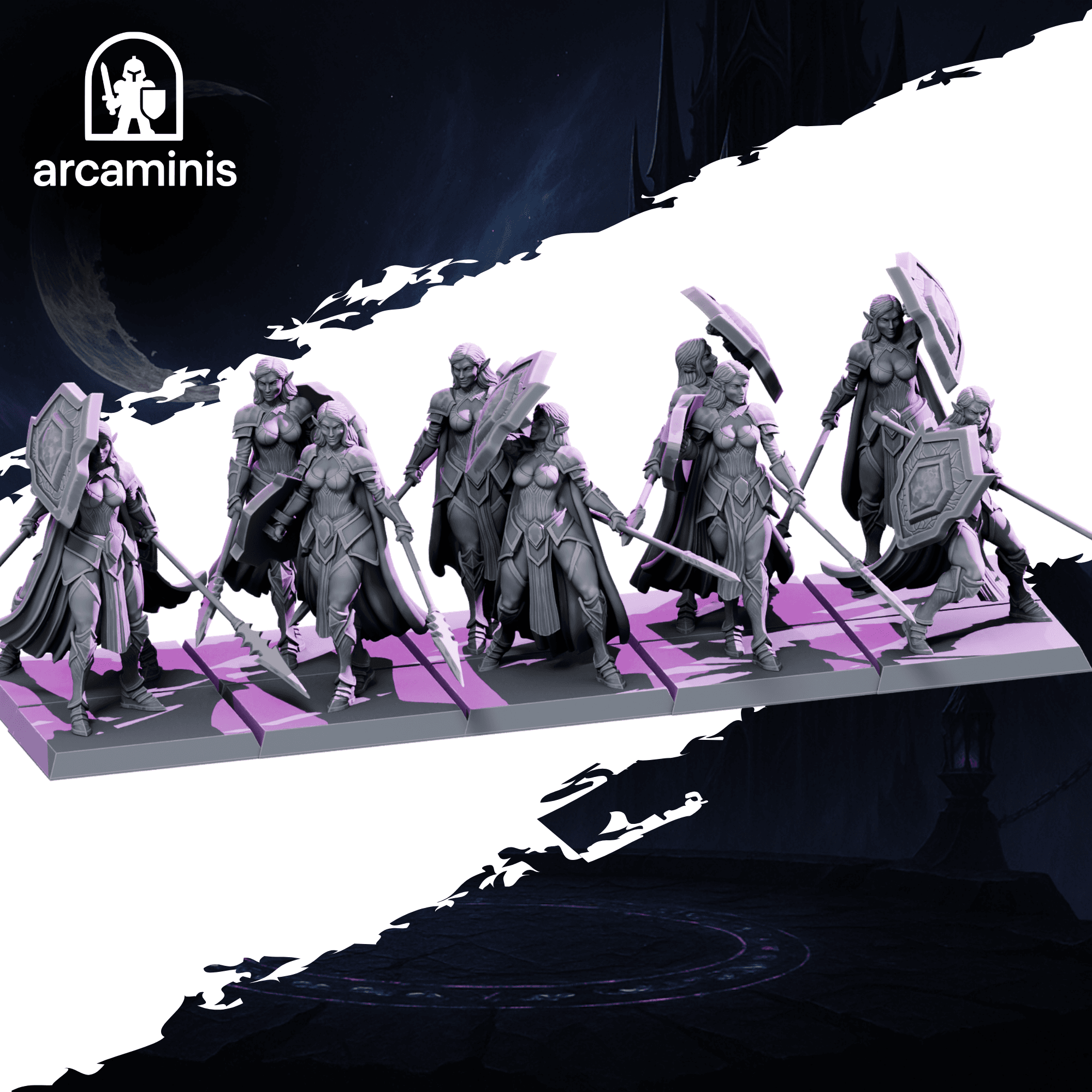 Female Dark Elf Spear & Shield Unit  #5