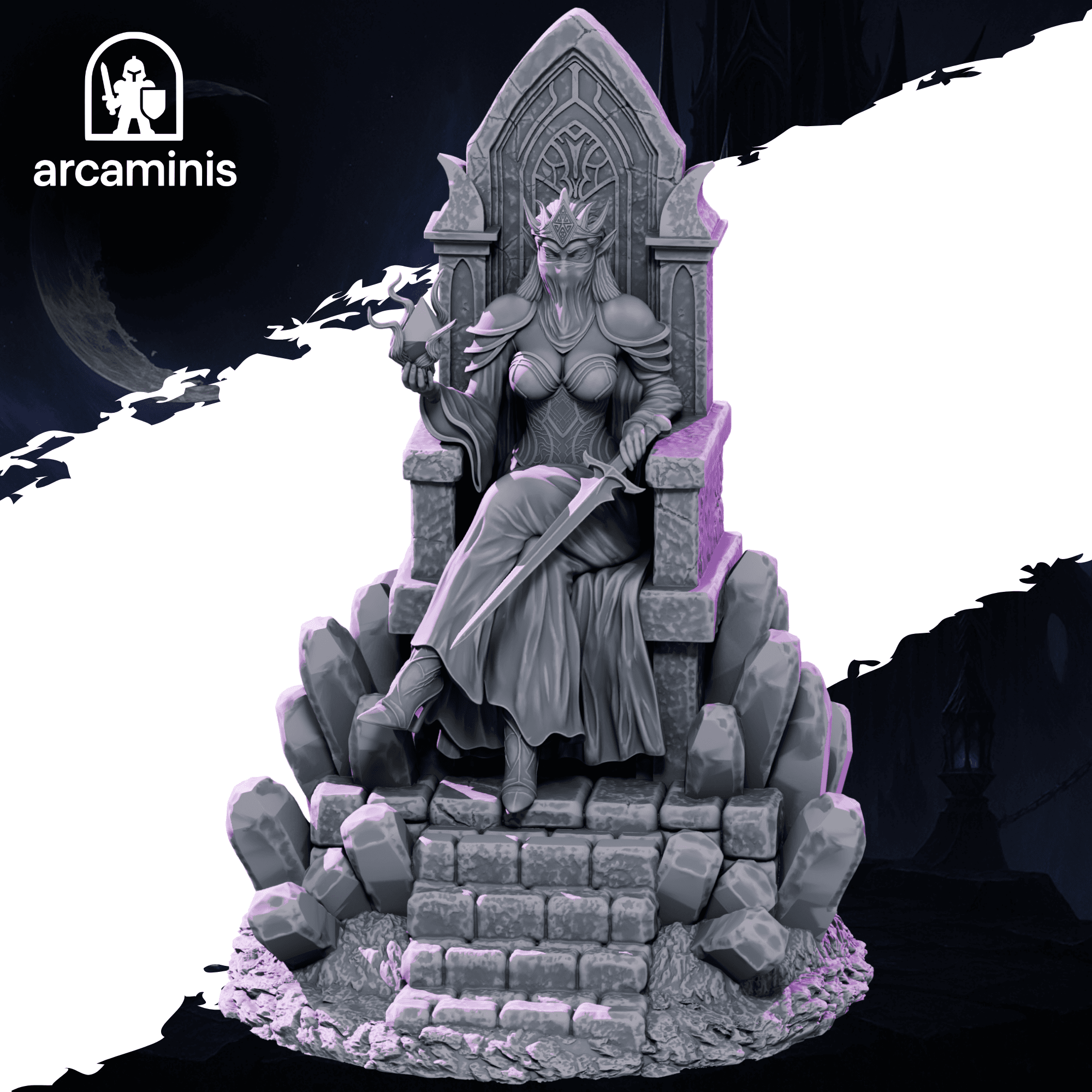 Dark Elf Queen on Throne  #2