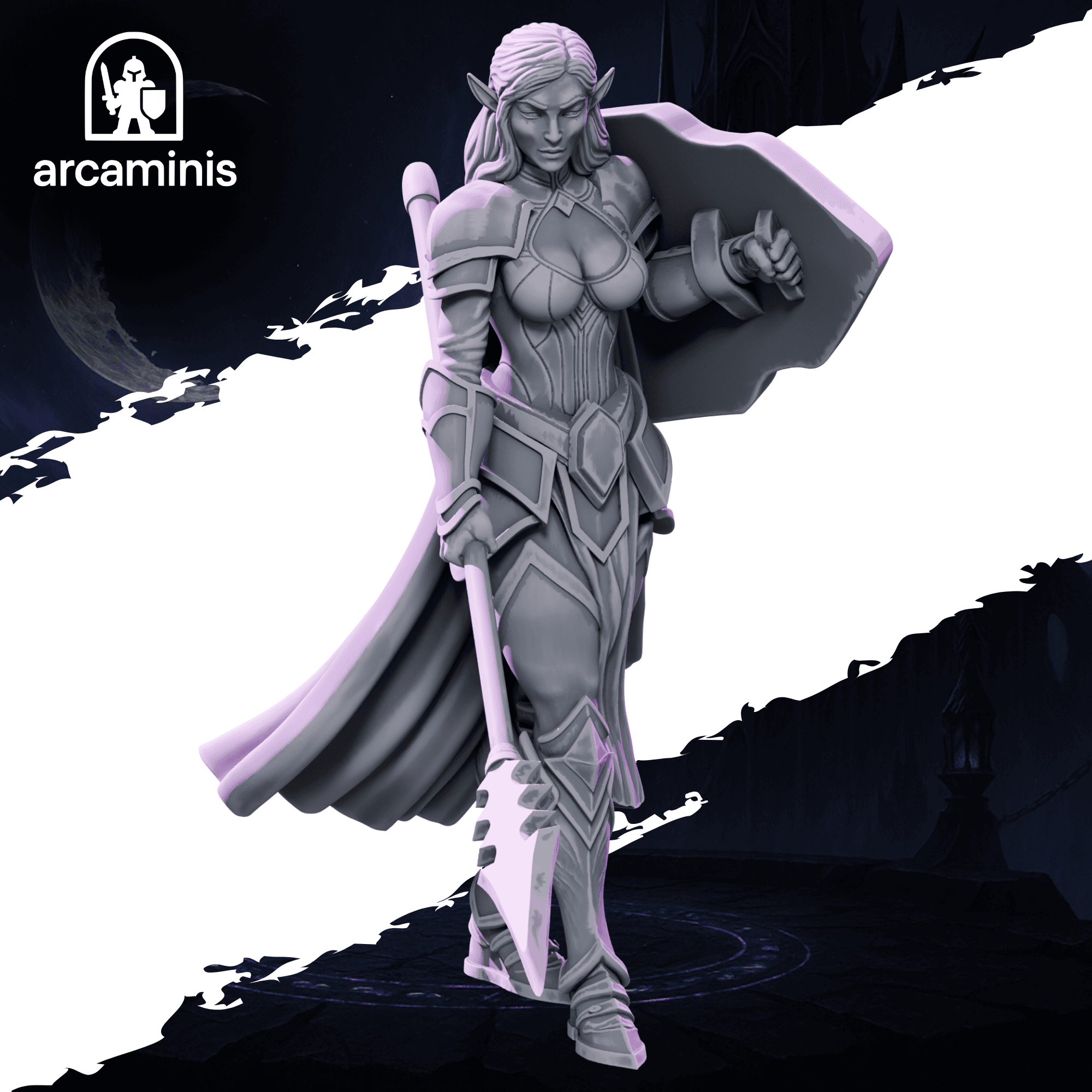 Female Dark Elf Spear & Shield Unit  #10