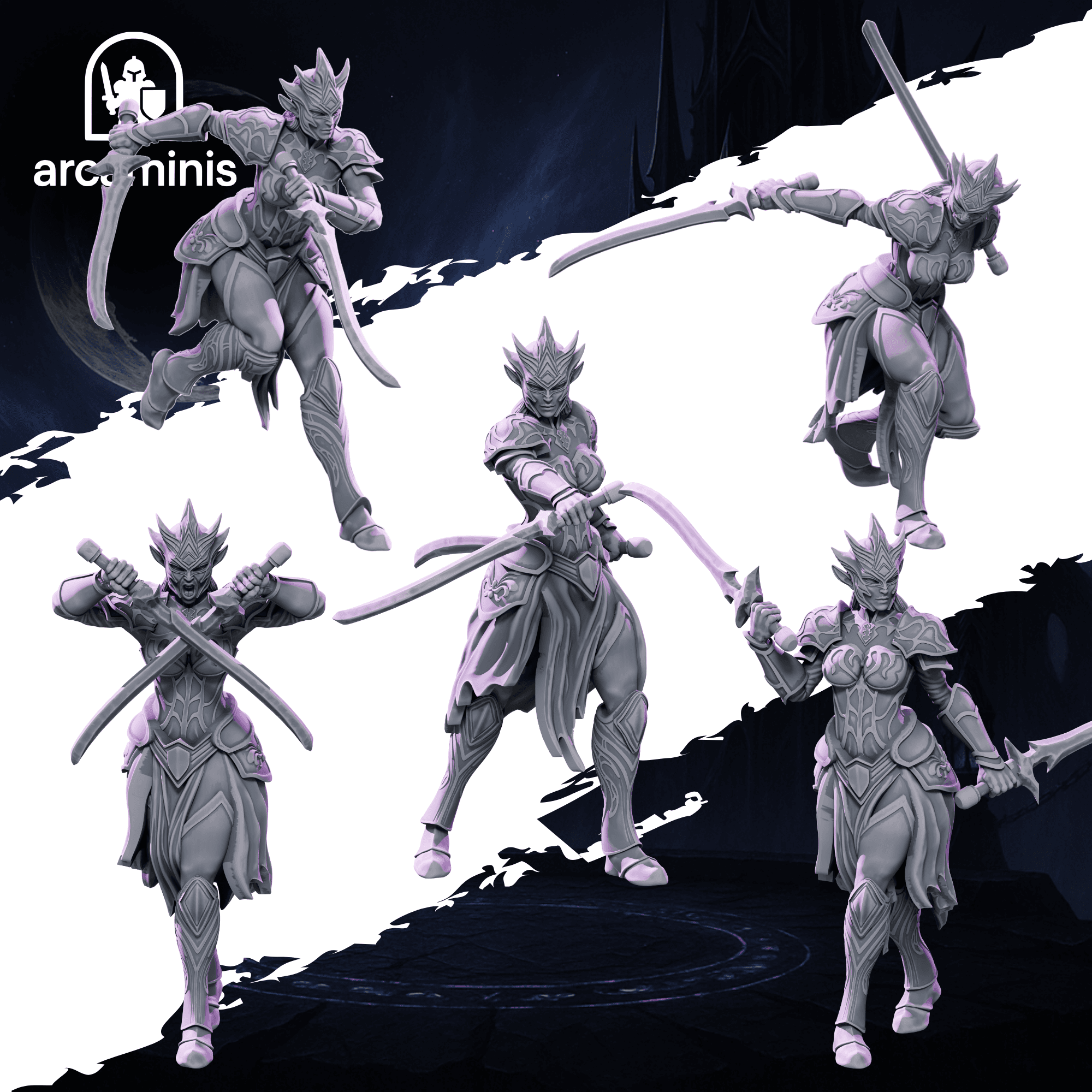 Female Dark Elf Swordsmen Unit 