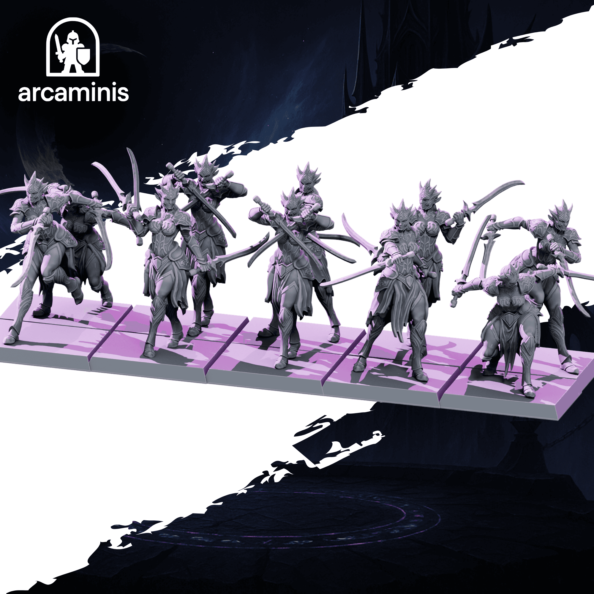 Female Dark Elf Swordsmen Unit  #3