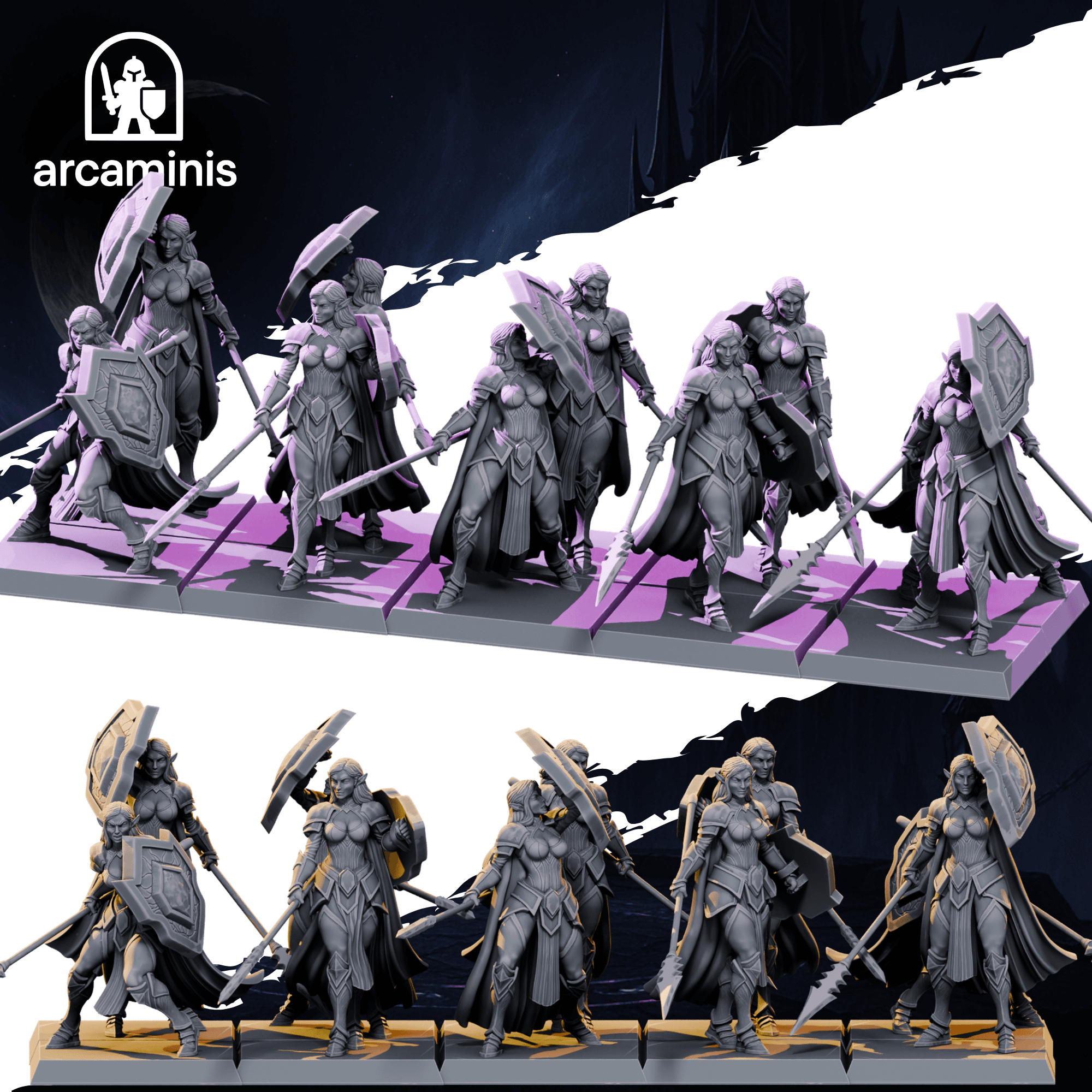 Female Dark Elf Spear & Shield Unit  #2